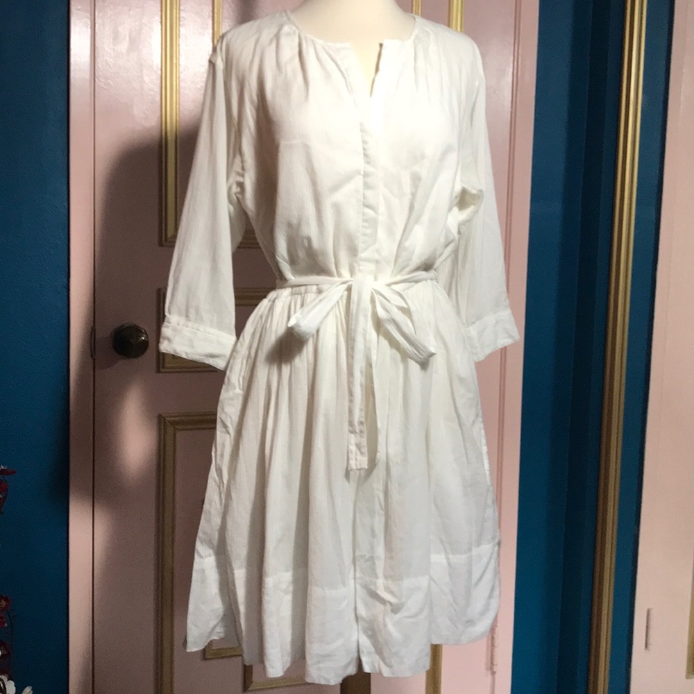 Gap white button down dress